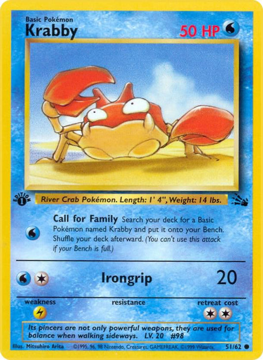 Krabby (51/62) - Fossil (FO) - First Edition