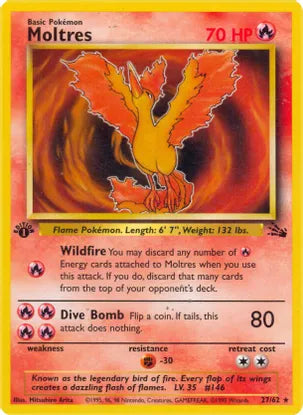 Moltres (27) - Fossil (FO) 1st Edition Near Mint