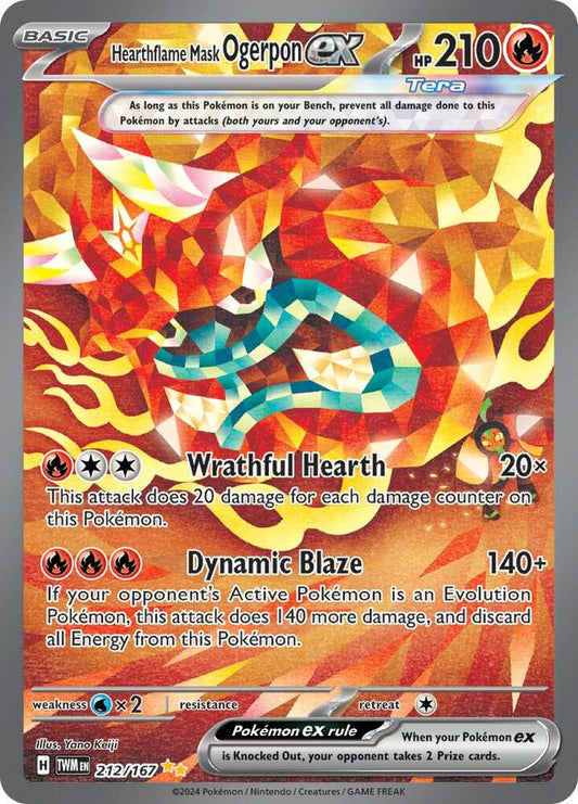 Hearthflame Mask Ogerpon ex (212/167) - SV06: Twilight Masquerade (TWM)